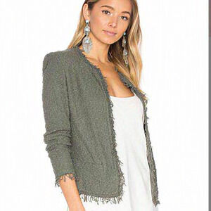 Iro Cotton‎ Shavani Fringe Jacket Blazer Women Sz 38